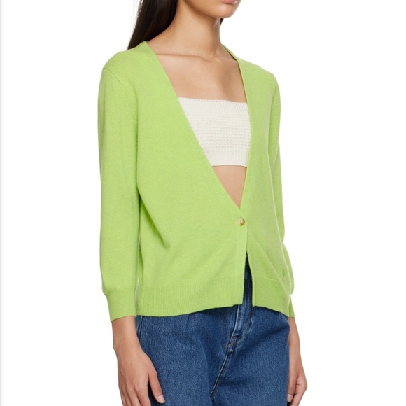 Loulou Studio Cupo Cashmere Green Cardigan - Picture 2 of 10